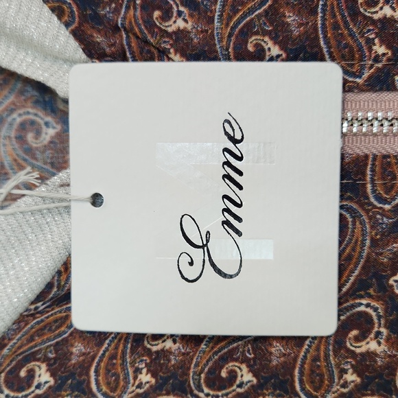 New Collection Brown/Burgundy/Navy Paisley Lightweight Bomber Jacket, OS ~ EUC - Picture 5 of 10